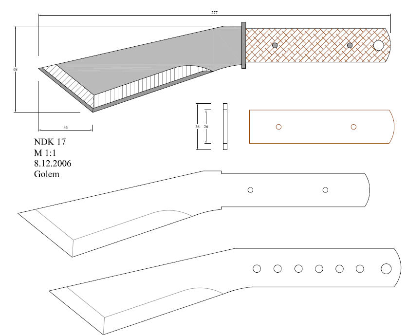 水果刀具CAD图纸模型DIY激光线切割钳工手工机械制作艺术品