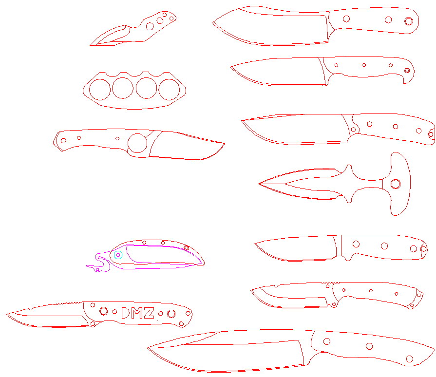 水果刀具CAD图纸模型DIY激光线切割钳工手工机械制作艺术品