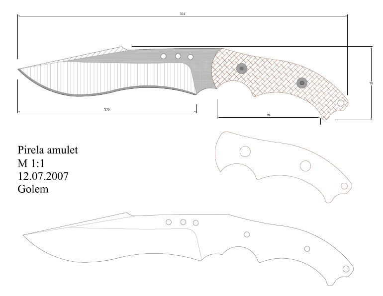 水果刀具CAD图纸模型DIY激光线切割钳工手工机械制作艺术品