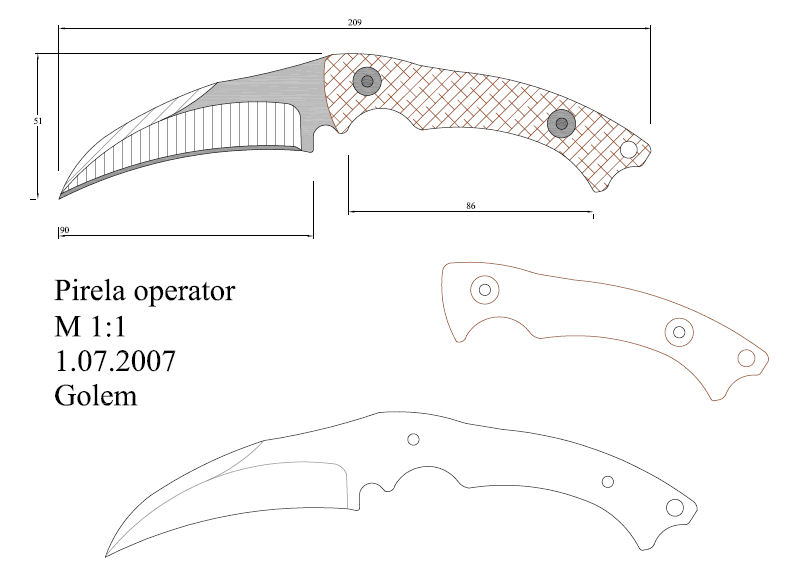 水果刀具CAD图纸模型DIY激光线切割钳工手工机械制作艺术品