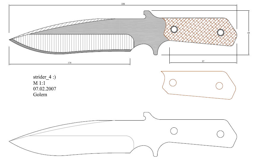水果刀具CAD图纸模型DIY激光线切割钳工手工机械制作艺术品