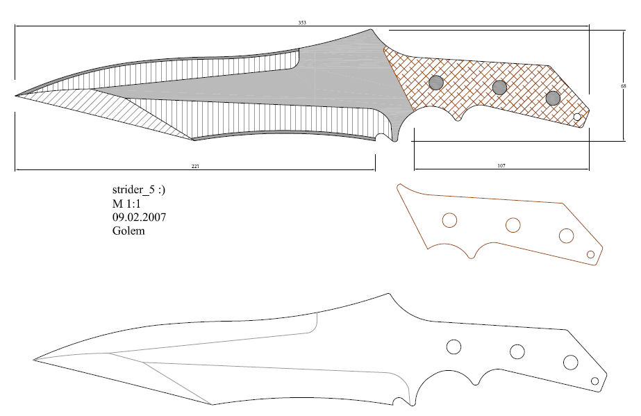 水果刀具CAD图纸模型DIY激光线切割钳工手工机械制作艺术品