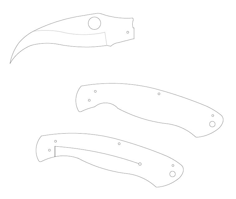 水果刀具CAD图纸模型DIY激光线切割钳工手工机械制作艺术品
