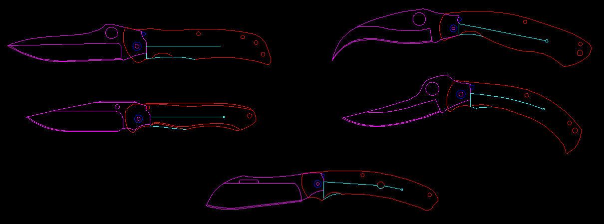 水果刀具CAD图纸模型DIY激光线切割钳工手工机械制作艺术品