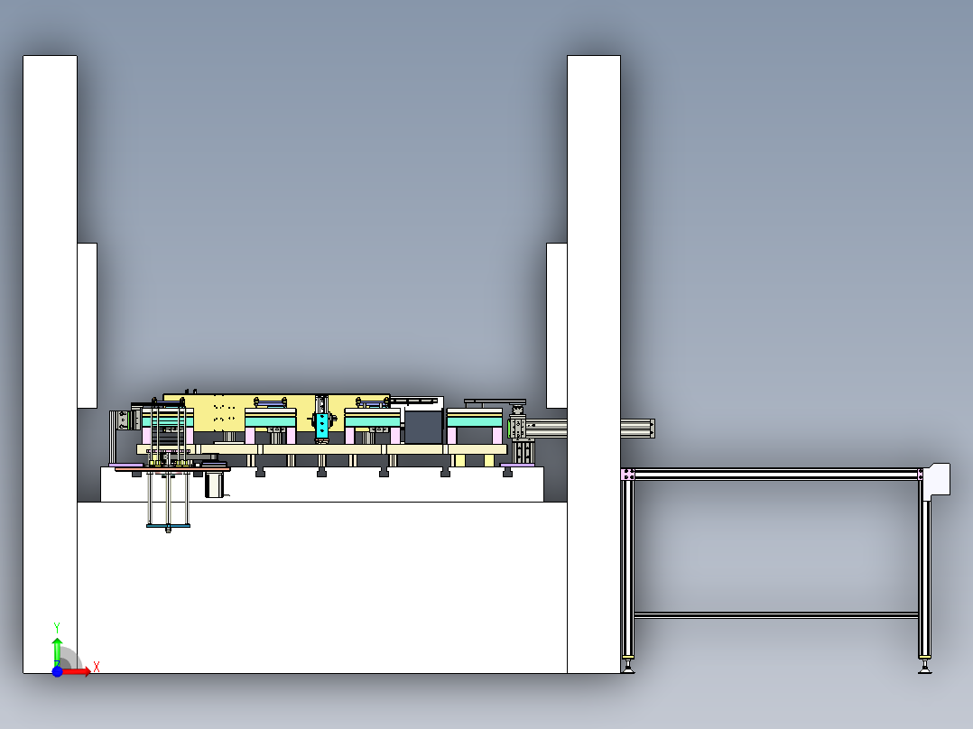 模内搬运前视图