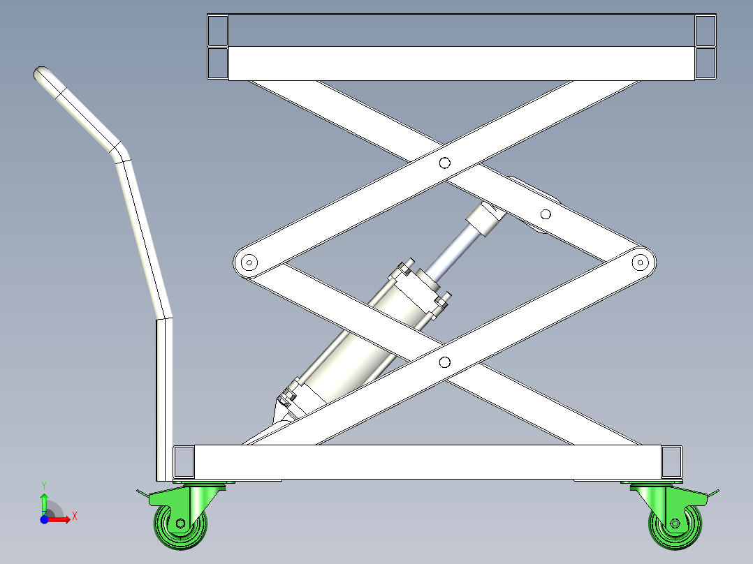 气动升降平台3D模型前视图