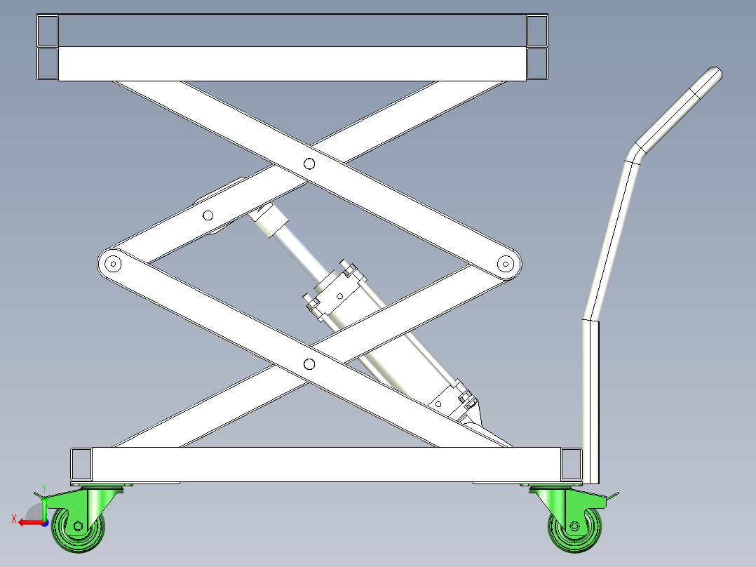 气动升降平台3D模型后视图