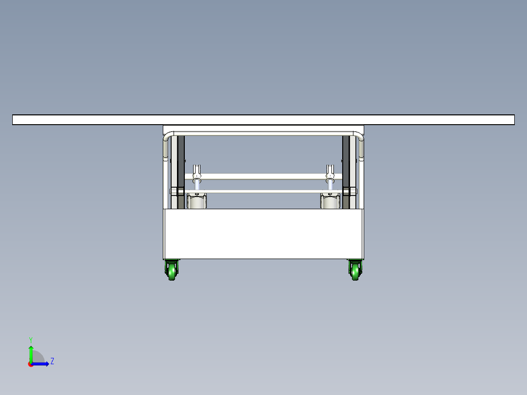 气动升降平台3D模型左视图