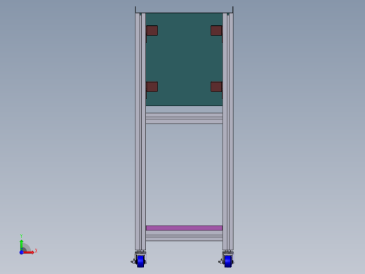 送料小推车3D模型前视缩略图