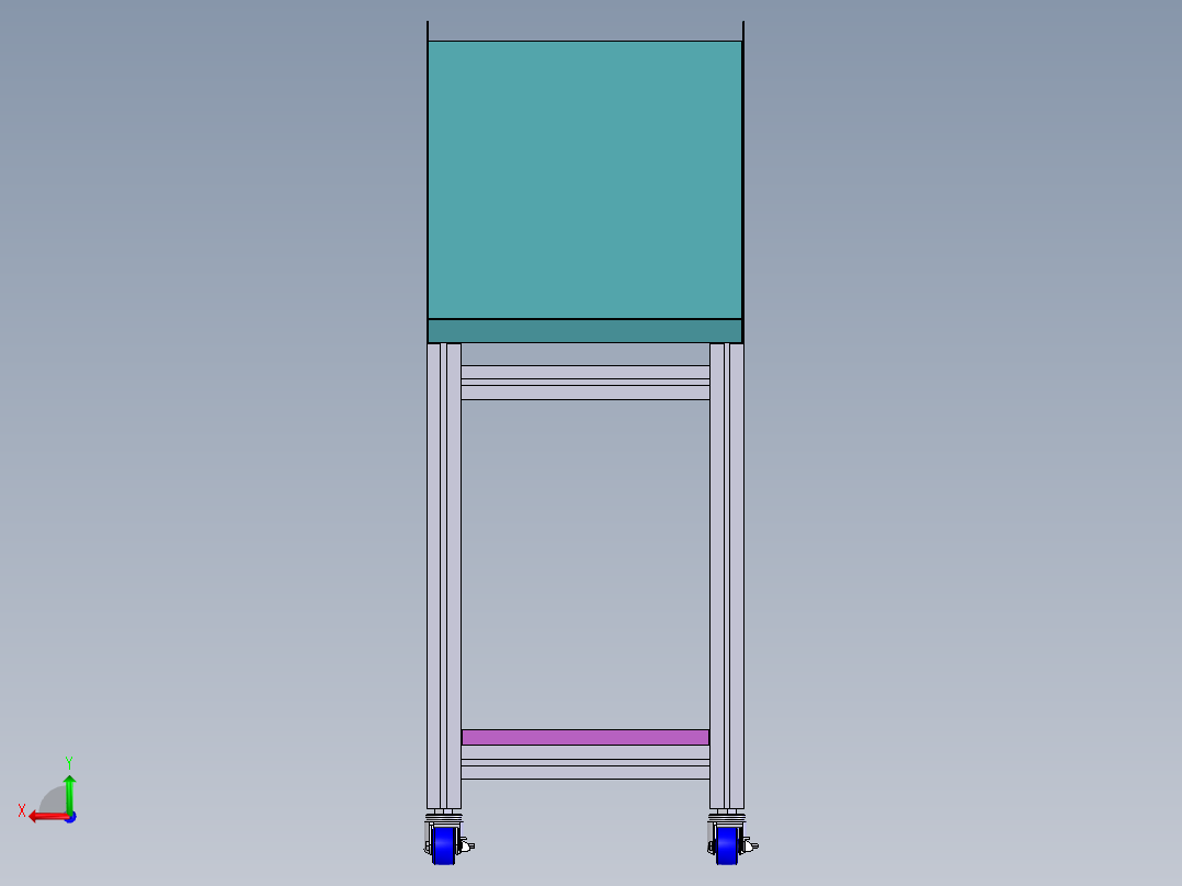 送料小推车3D模型后视图