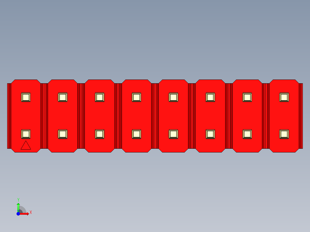 彩色公头100mil（2.54mm）系列-DS1021_red_2x08p_100mil_Type19_rev1.0前视图