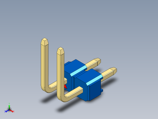 彩色公排针 100mil 2.54mm 系列-DS1022_blue_02p_100mil_TypeU_rev1.0