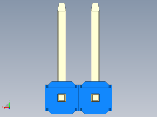 彩色公排针 100mil 2.54mm 系列-DS1022_blue_02p_100mil_TypeU_rev1.0后视缩略图