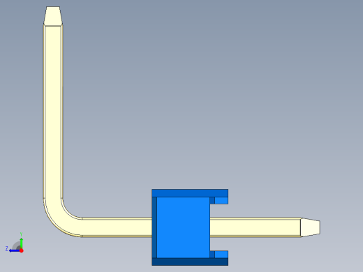 彩色公排针 100mil 2.54mm 系列-DS1022_blue_02p_100mil_TypeU_rev1.0右视缩略图