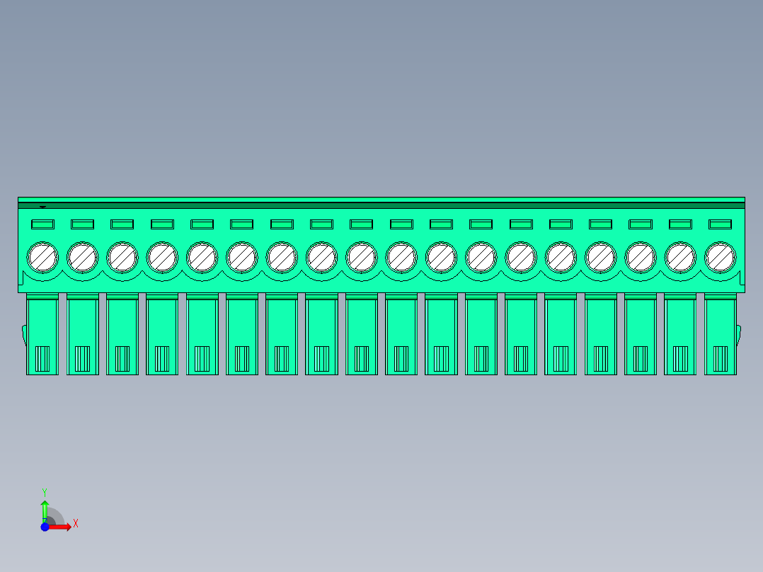 DEGSON 15EDG 系列 3.5mm 插拔式接线端子 FullPack-15EDGK-3.5-18P-14-00AH前视图