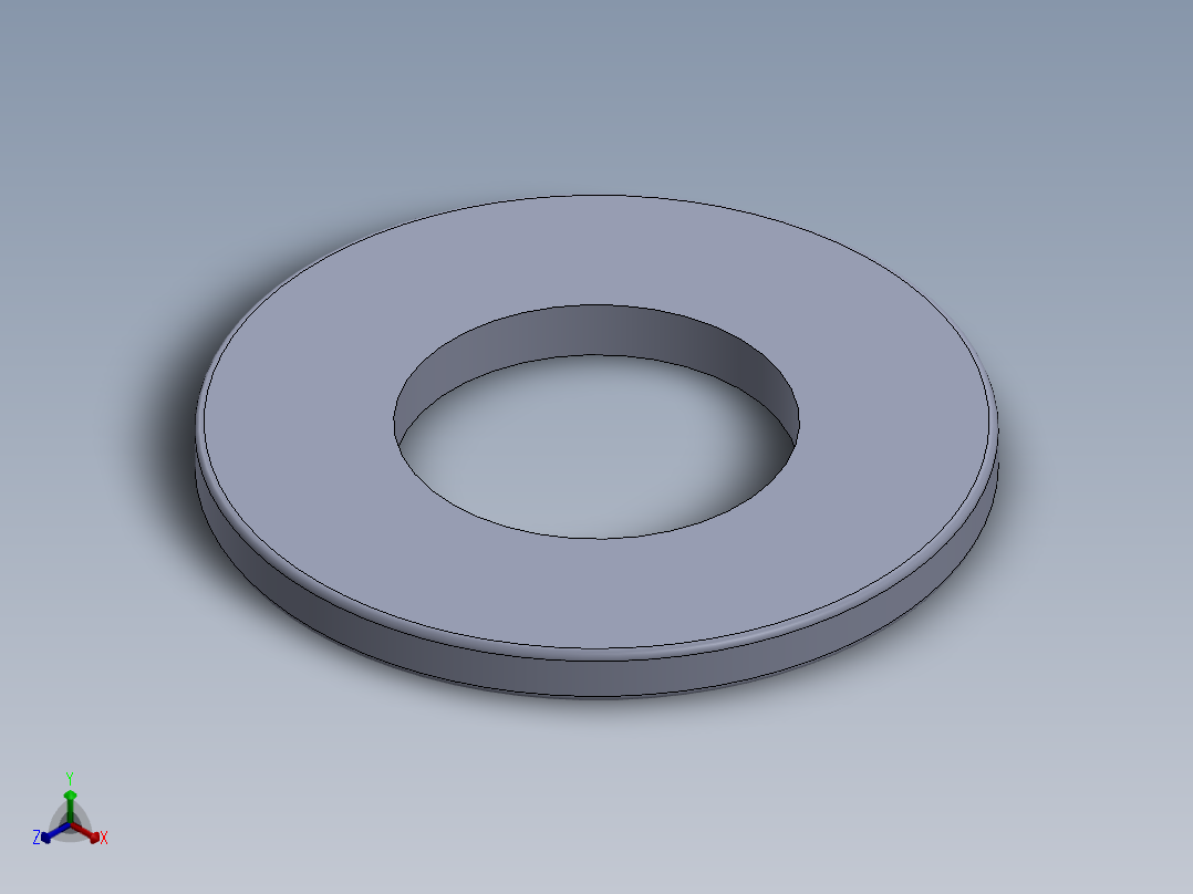 SAE平垫圈-FLAT WASHER SAE 0.375.SLDPRT正等轴测图