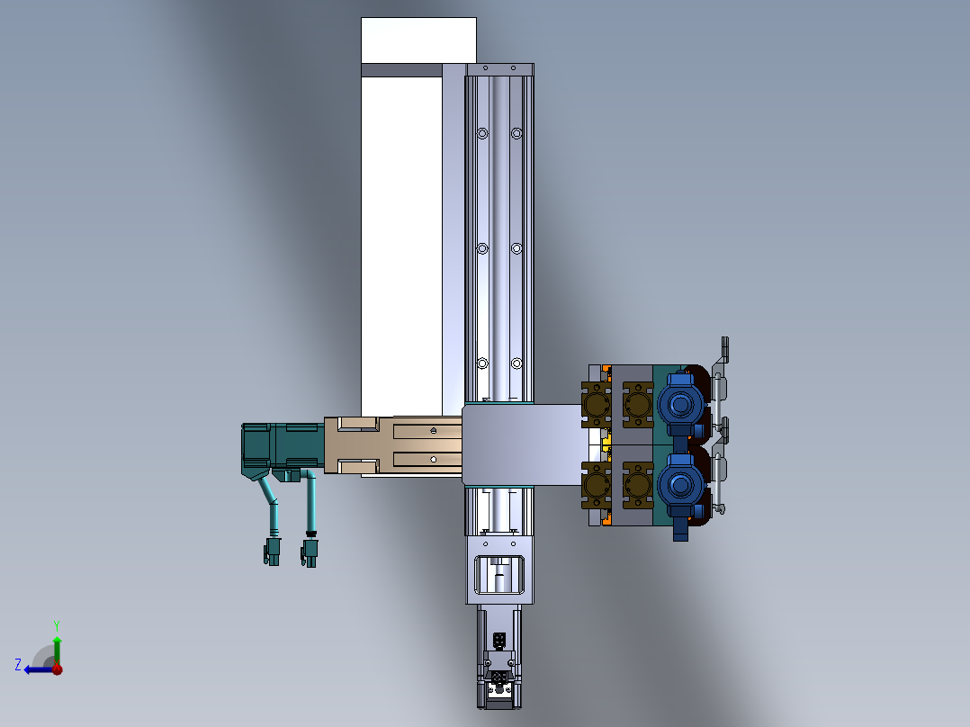 三轴自动打螺丝机右视图
