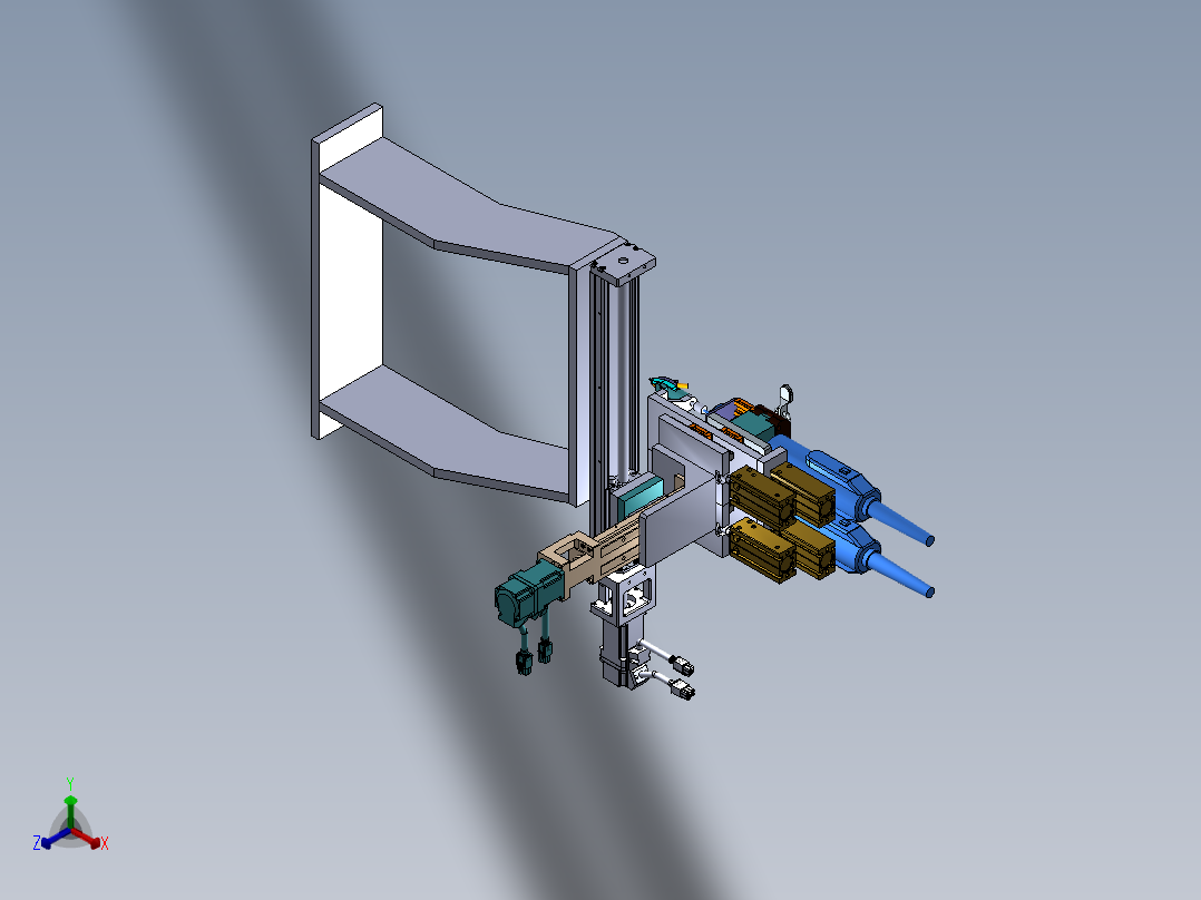 三轴自动打螺丝机正等轴测图