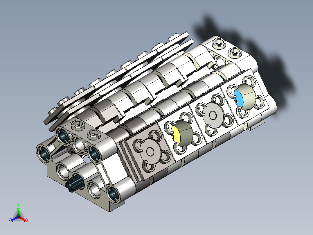 气缸电机-Engine Assembly Test正等轴测图