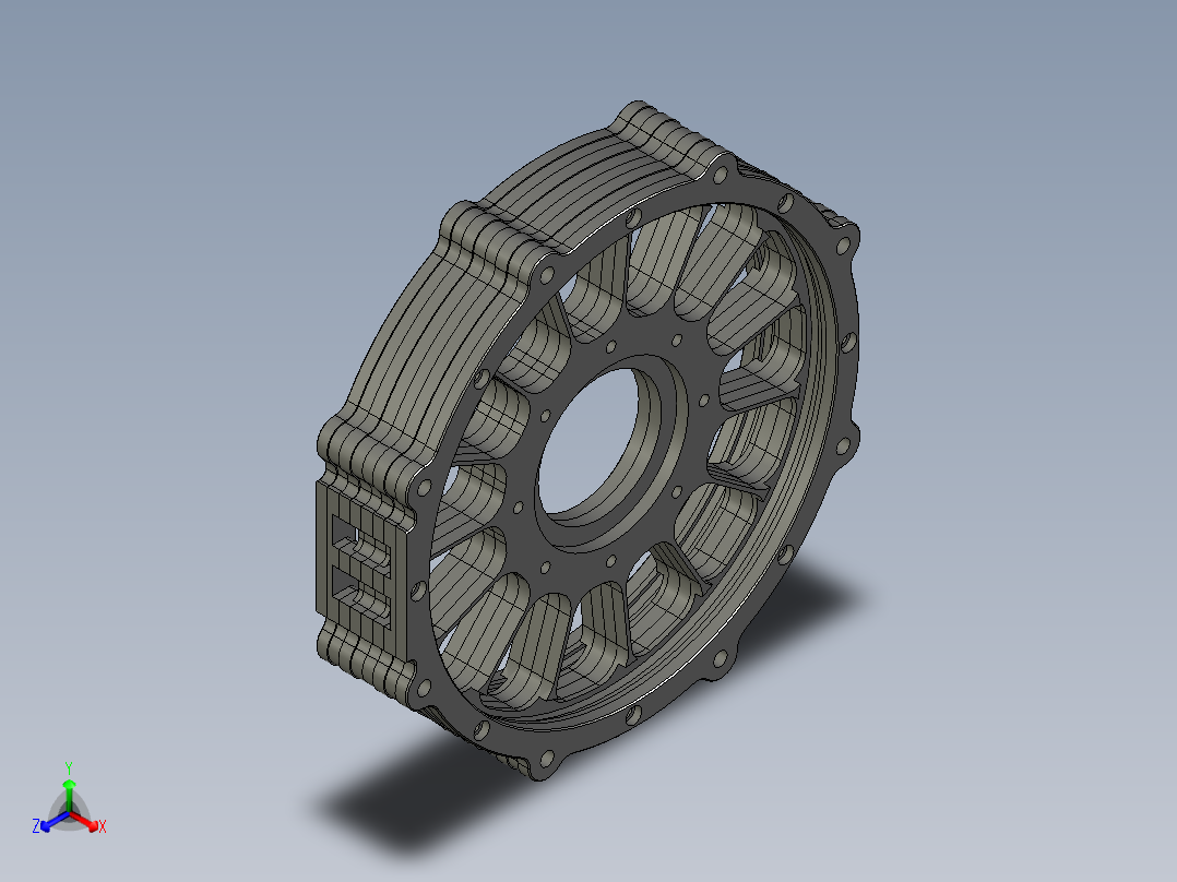轴流电动机概念正等轴测图