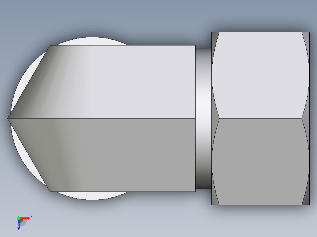 卡套式工业通用硬管接头EO_Adjustable_Locknut_elbow_WEE18LRCF俯视图