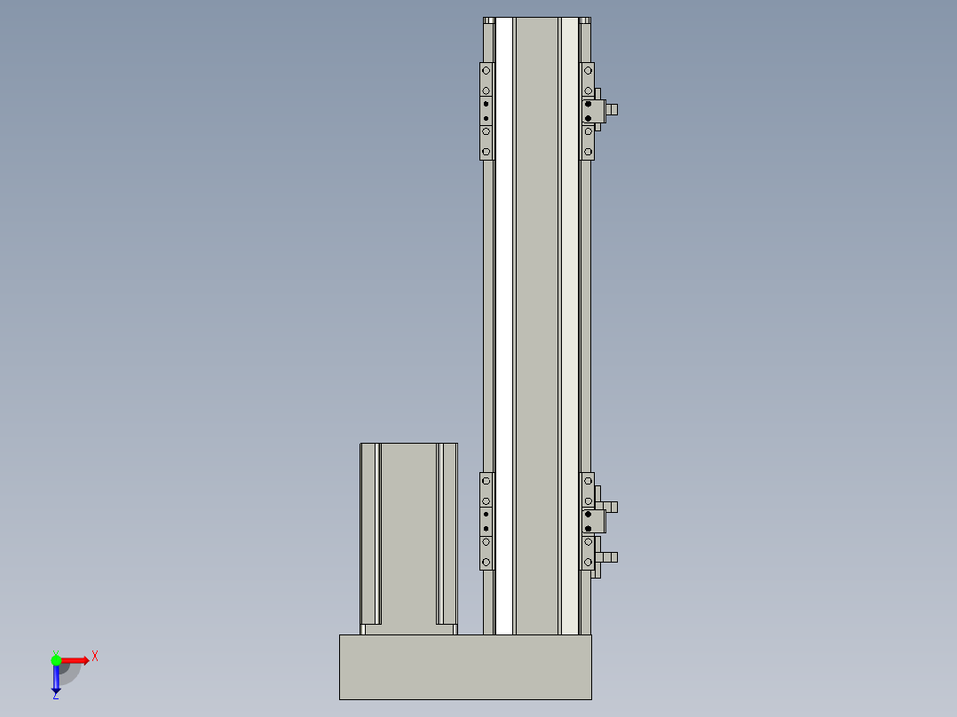 直线模组LHA6-S250-R-200W(16丝杆)设计图纸俯视图