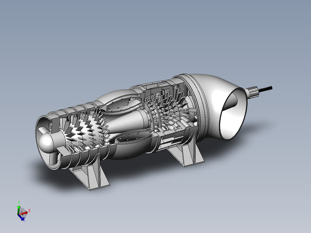 用于 3D 打印的涡轮燃气涡轮发动机模型---模型格式为 stl sw