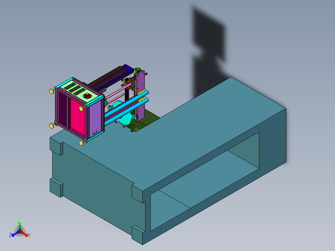 钣金数控压机送板机正等轴测图