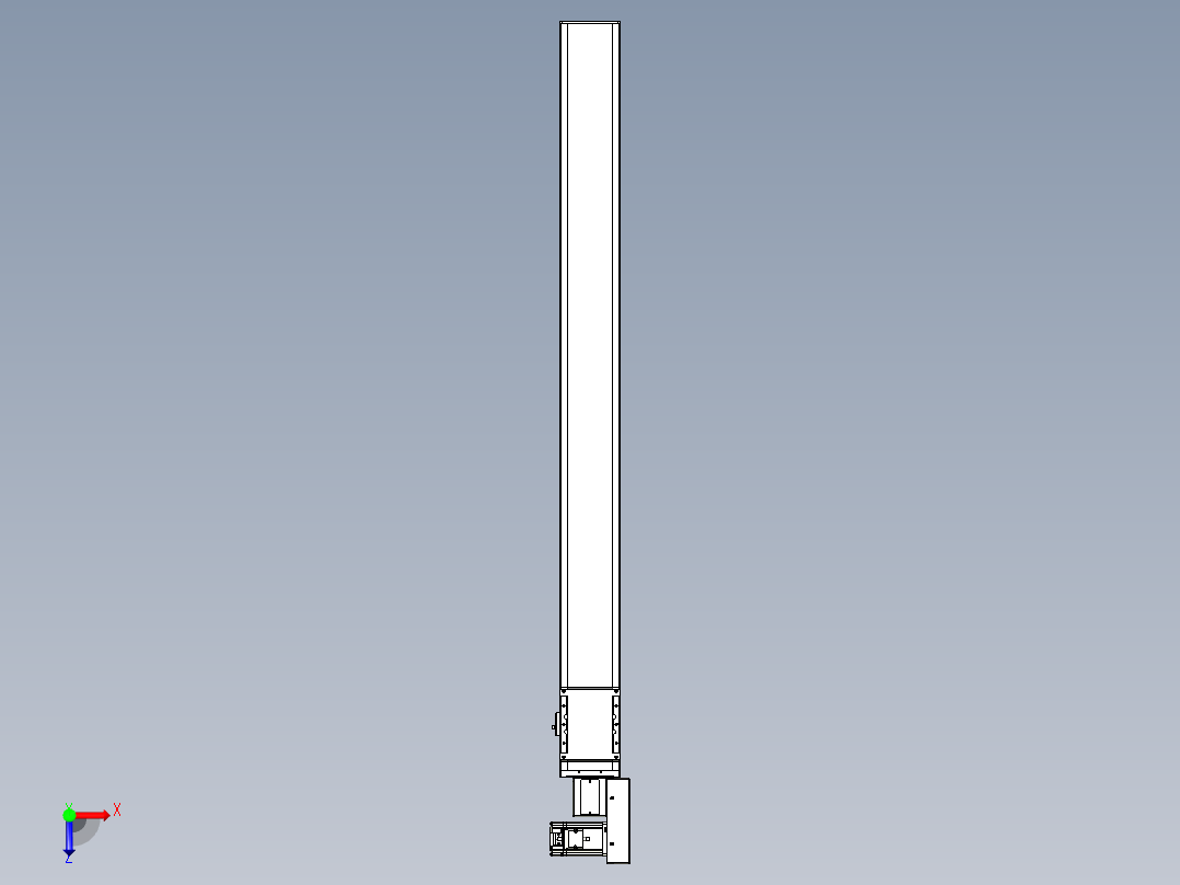 同步带全封闭直线模组TPA-HCB-105D-90-L1100-MR-C-P20-N3俯视图