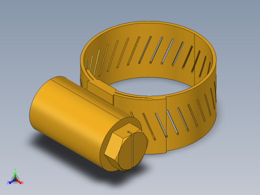 倒齿式工业管接头Stainless Steel Worm Drive Clamp 97HC-12正等轴测缩略图