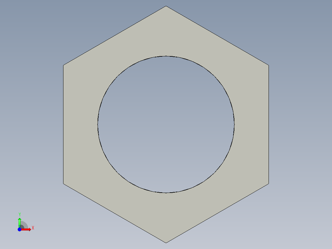 長六角螺帽LHN1-3D多系列多零件图纸模型前视图