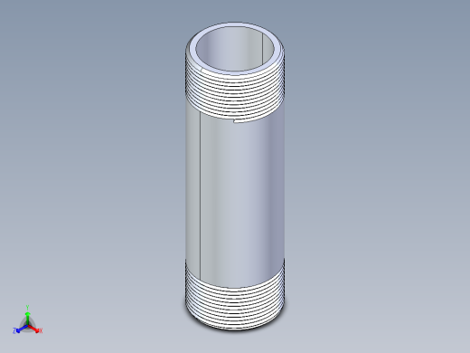 CPVC管件33-Sch80_Nipple_MPTxMPT_9861-218_1.5in x 6in正等轴测缩略图