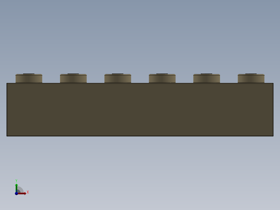 乐高套装 4421基本积木-4181134 - 2456 - 44237 Brick Yellow - Tan Brick 2 x 6.SLDPRT前视图