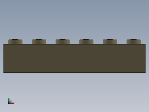 乐高套装 4421基本积木-4181134 - 2456 - 44237 Brick Yellow - Tan Brick 2 x 6.SLDPRT前视缩略图