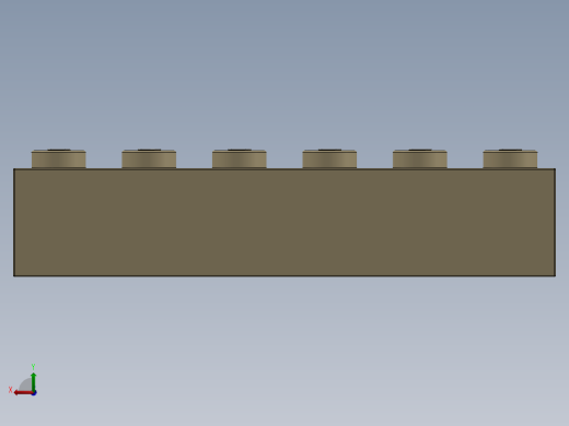 乐高套装 4421基本积木-4181134 - 2456 - 44237 Brick Yellow - Tan Brick 2 x 6.SLDPRT后视缩略图