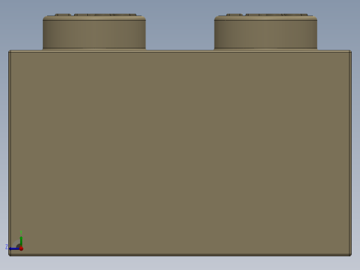 乐高套装 4421基本积木-4181134 - 2456 - 44237 Brick Yellow - Tan Brick 2 x 6.SLDPRT右视缩略图