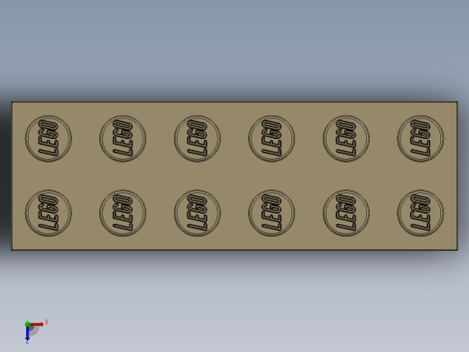 乐高套装 4421基本积木-4181134 - 2456 - 44237 Brick Yellow - Tan Brick 2 x 6.SLDPRT俯视缩略图