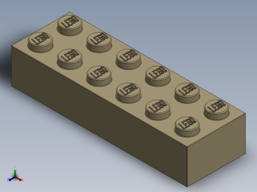 乐高套装 4421基本积木-4181134 - 2456 - 44237 Brick Yellow - Tan Brick 2 x 6.SLDPRT正等轴测缩略图