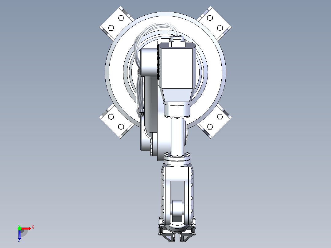 5自由度机械臂俯视图