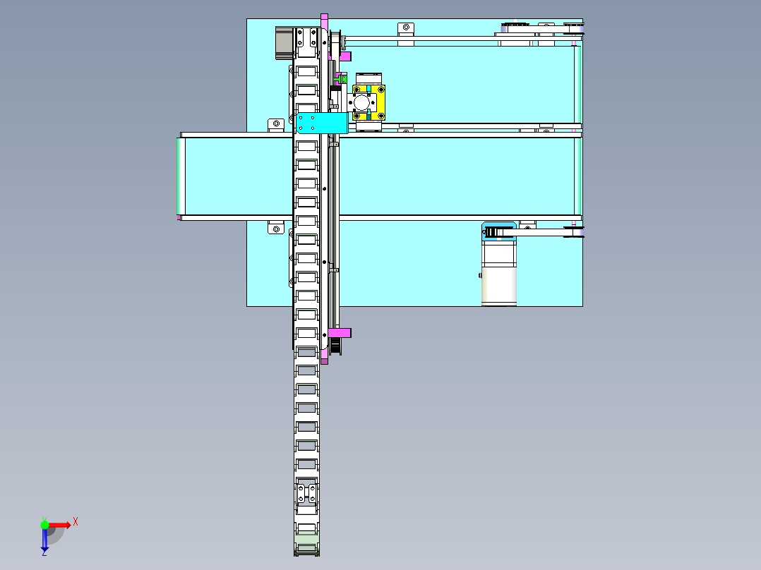 小型输送线与抓取机械配合使用设计俯视图