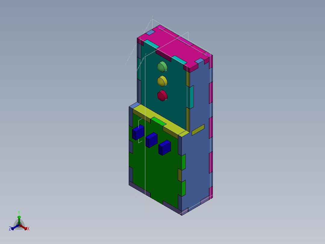 A0002491-木板的胶合板盒正等轴测图