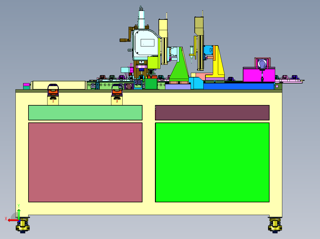 保护插头的PCB板自动化装配机后视图