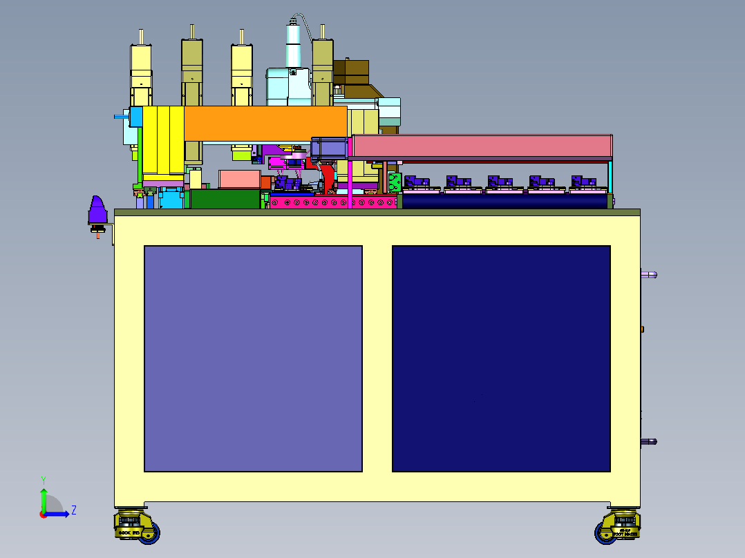 保护插头的PCB板自动化装配机左视图