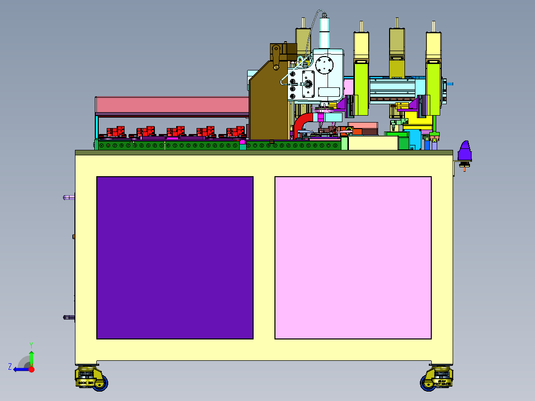 保护插头的PCB板自动化装配机右视图