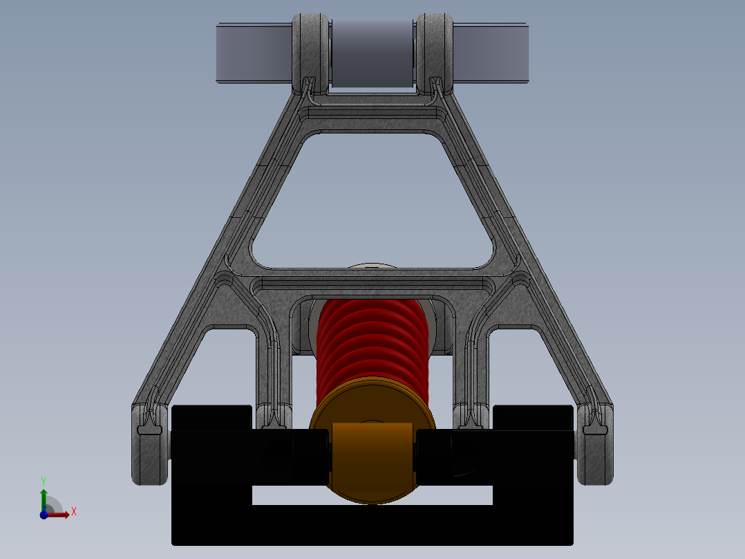 悬架模型（在上下文弹簧建模中）前视图