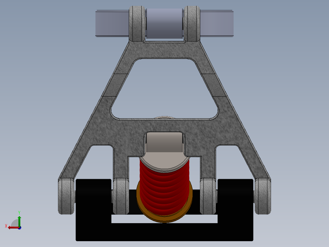 悬架模型（在上下文弹簧建模中）后视图