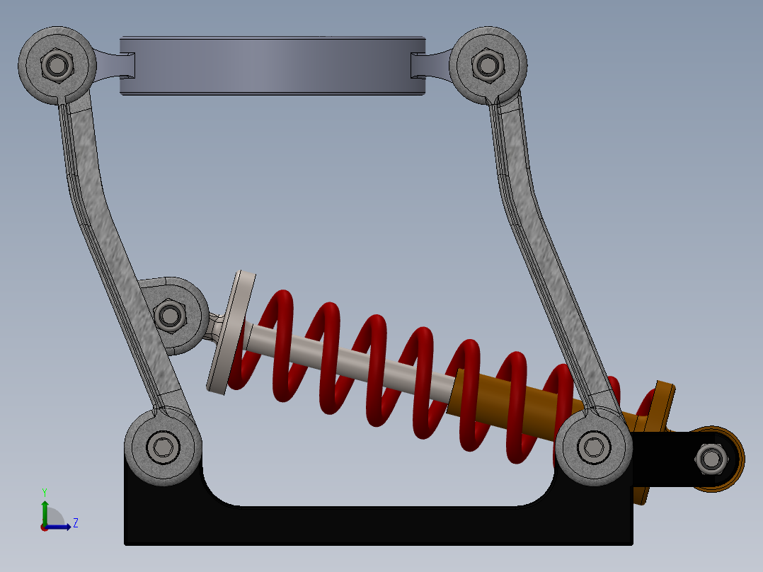悬架模型（在上下文弹簧建模中）左视图