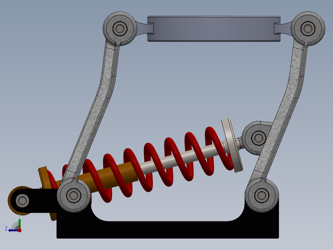 悬架模型（在上下文弹簧建模中）右视图