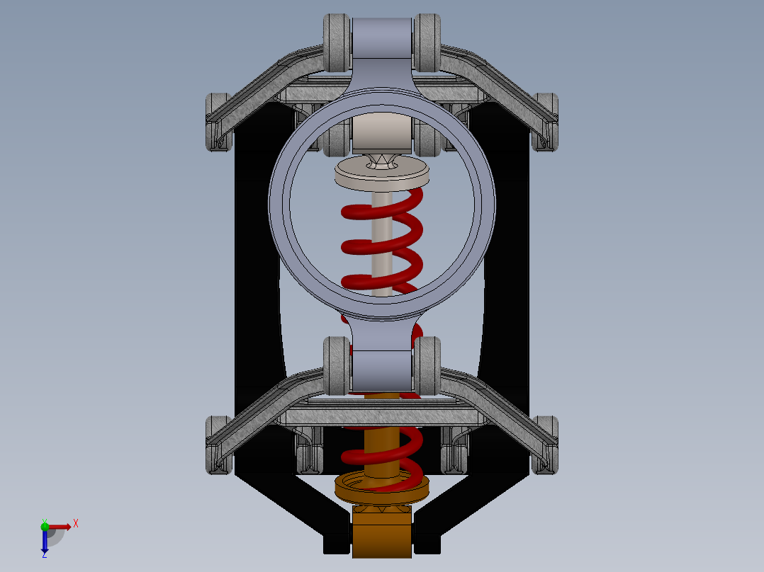 悬架模型（在上下文弹簧建模中）俯视图