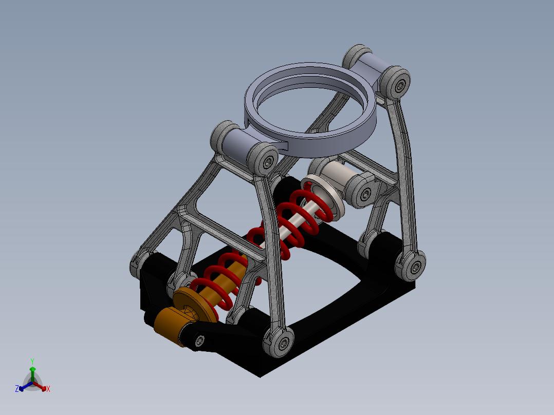 悬架模型（在上下文弹簧建模中）正等轴测图